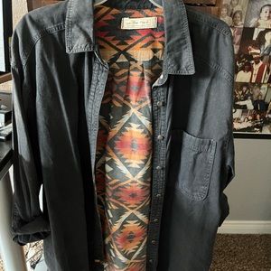 We The Free oversized aztec shirt